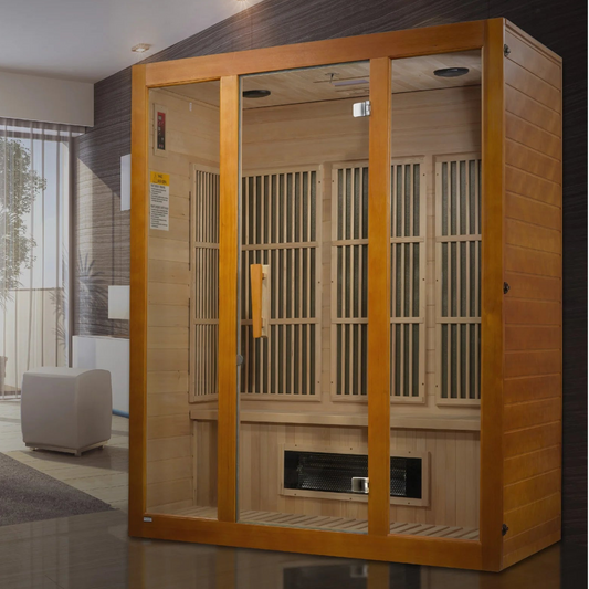 Maxxus Alpine 3-Person FAR Infrared Sauna | J-Series Dual-Tech | Canadian Hemlock