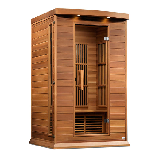 Front view 3 of the Maxxus 2-Person Low EMF FAR Infrared Sauna (MX-K206-01 CED) – low EMF infrared sauna