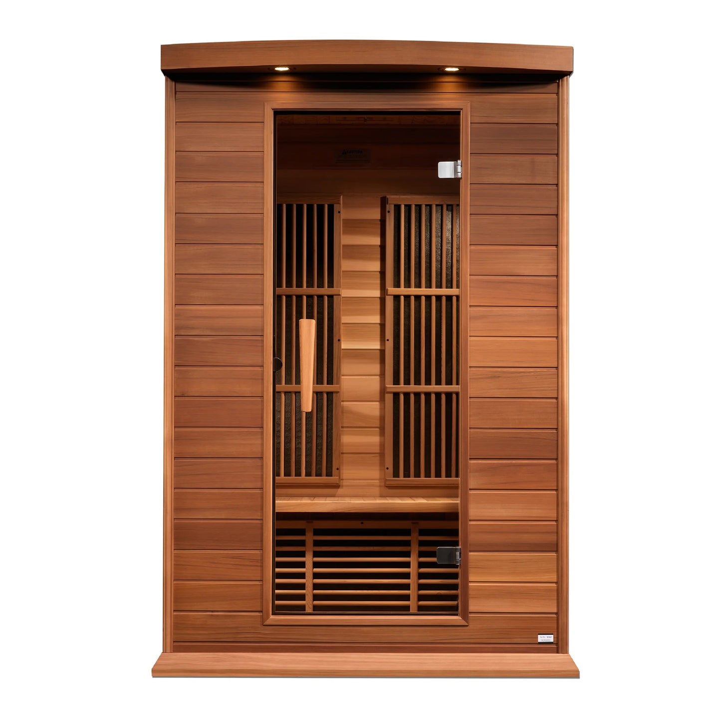 Front view of the Maxxus 2-Person Low EMF FAR Infrared Sauna (MX-K206-01 CED) – low EMF infrared sauna