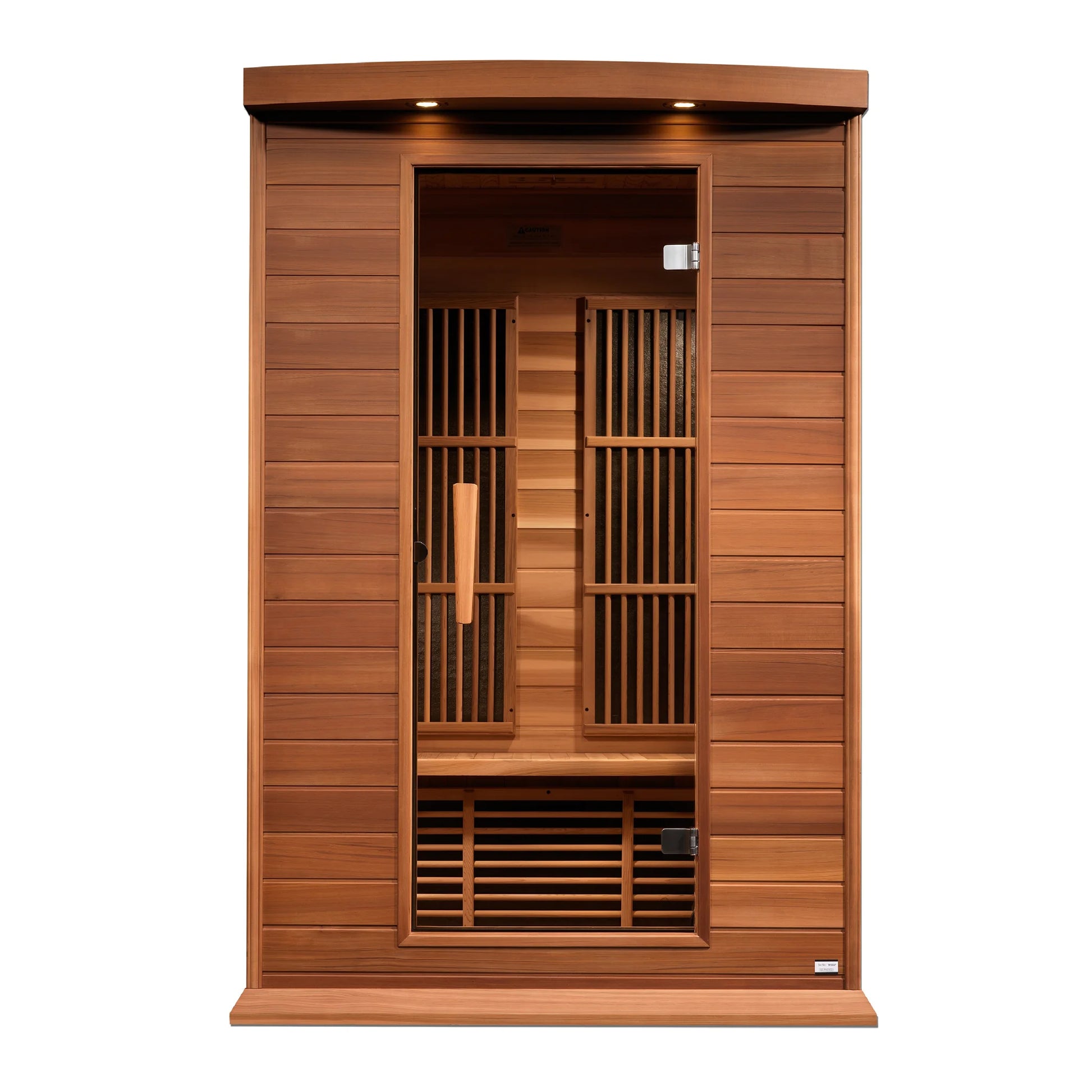 Front view of the Maxxus 2-Person Low EMF FAR Infrared Sauna (MX-K206-01 CED) – low EMF infrared sauna