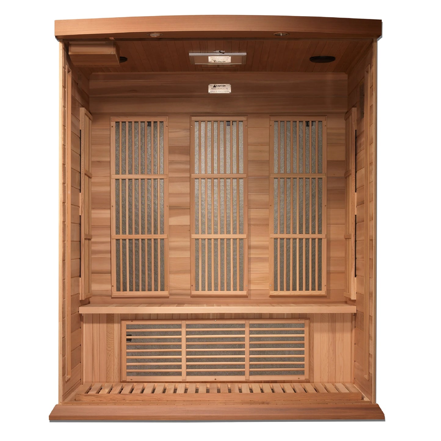 Front view 4 of the Maxxus 3-Person Low EMF FAR Infrared Sauna (MX-K306-01 CED) – low EMF infrared sauna