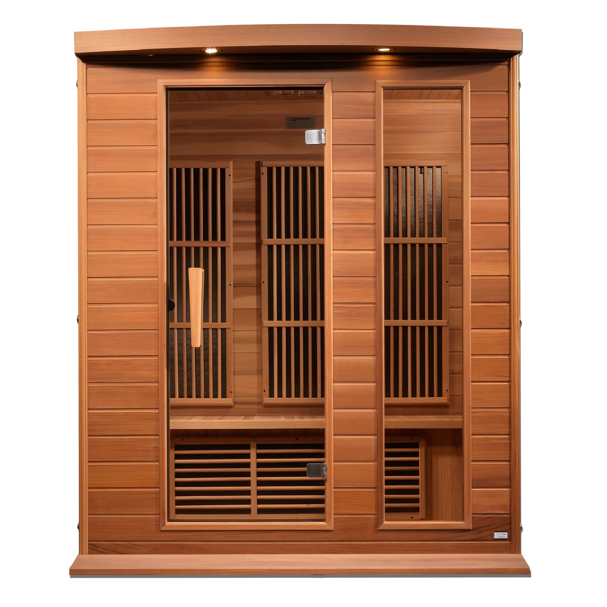 Front view of the Maxxus 3-Person Low EMF FAR Infrared Sauna (MX-K306-01 CED) – low EMF infrared sauna