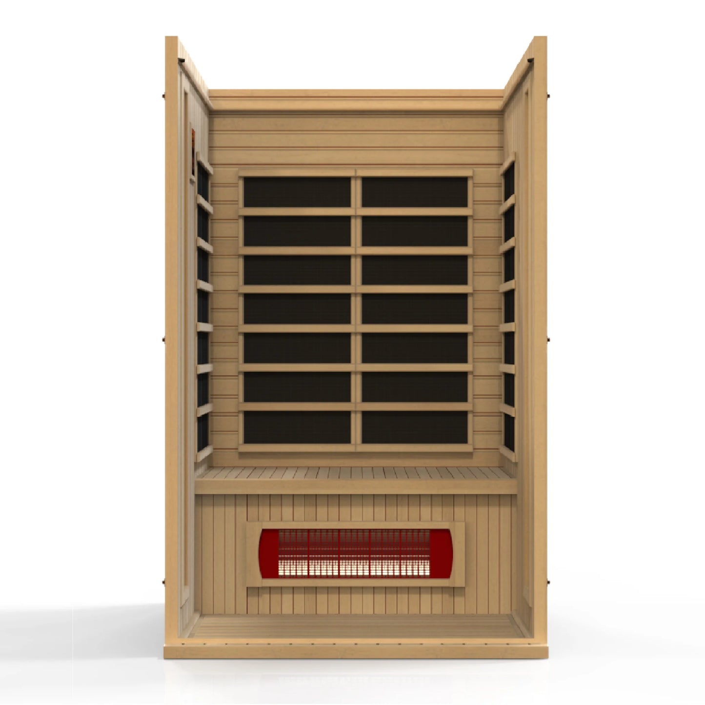 Front view 6 of the Maxxus 2-Person Low EMF FAR Infrared Sauna (MX-LS2-01) – low EMF infrared sauna