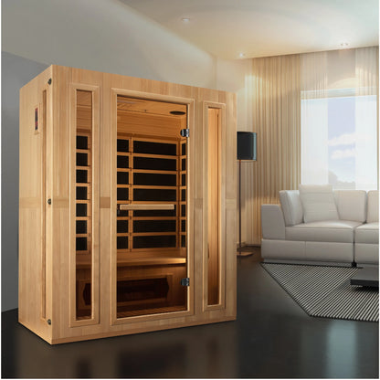 Front view 4 of the Maxxus 3-Person Low EMF FAR Infrared Sauna (MX-LS3-01) – low EMF infrared sauna