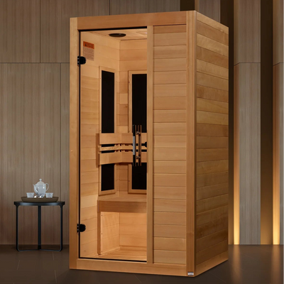 Maxxus S-Line 1-Person Low EMF FAR Infrared Sauna | Canadian Hemlock