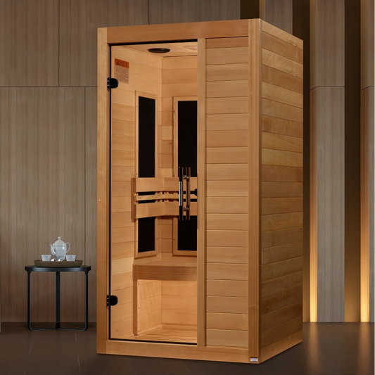 Maxxus S-Line 1-Person Ultra Low EMF FAR Infrared Sauna | Canadian Hemlock