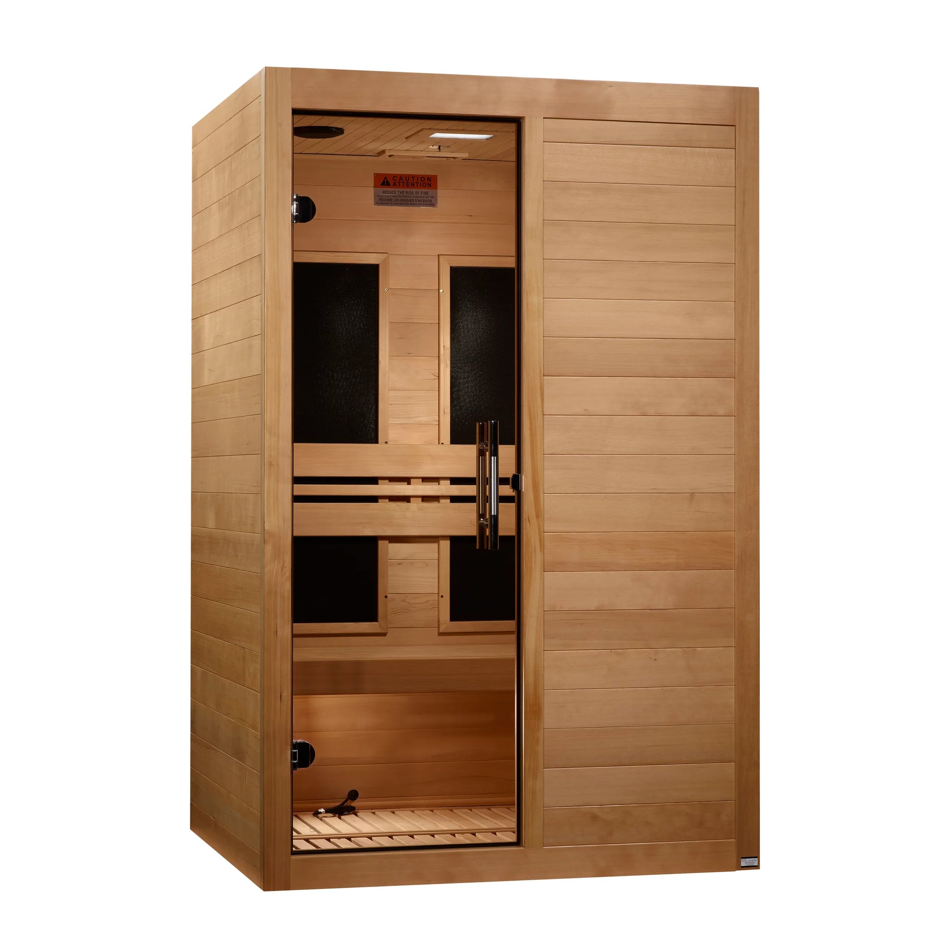 Front view of the Maxxus S-Line Yoga 2-Person Low EMF FAR Infrared Sauna (MX-S206-01) – low EMF infrared sauna