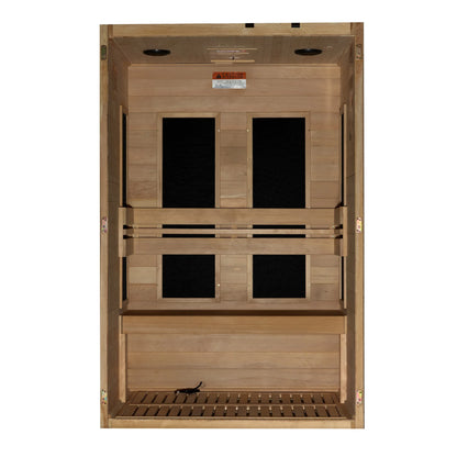 Front view 6 of the Maxxus S-Line Yoga 2-Person Low EMF FAR Infrared Sauna (MX-S206-01) – low EMF infrared sauna