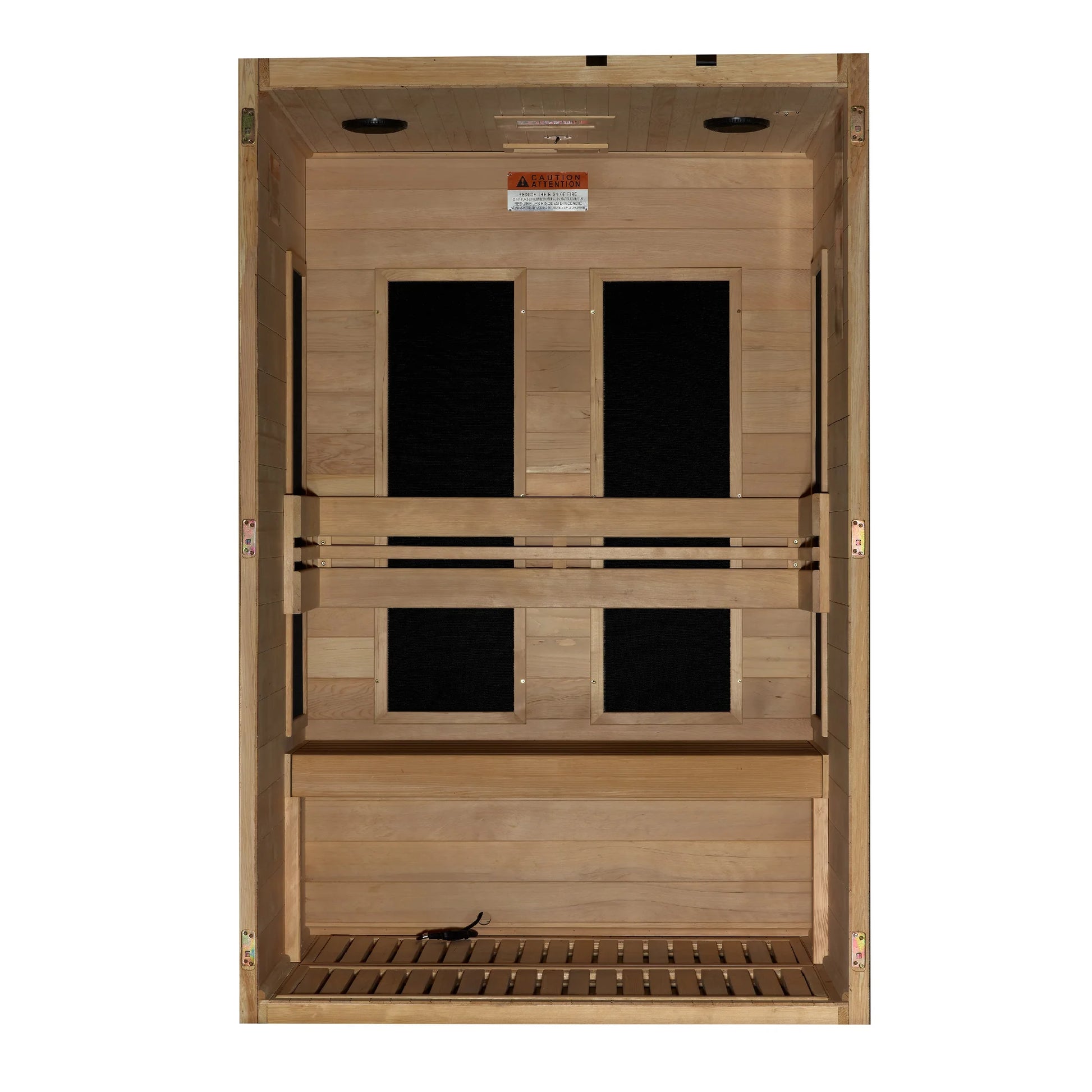 Front view of the Maxxus S-Line Yoga 2-Person Ultra Low EMF FAR Infrared Sauna (MX-S206-01) – ultra low EMF infrared sauna