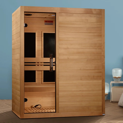 Maxxus S-Line 3-Person Ultra Low EMF FAR Infrared Sauna | Canadian Hemlock