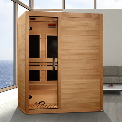 Maxxus S-Line 3-Person Low EMF FAR Infrared Sauna | Canadian Hemlock