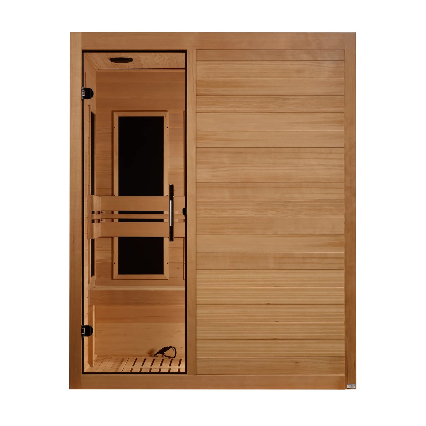 Front view of the Maxxus S-Line Yoga 3-Person Ultra Low EMF FAR Infrared Sauna (MX-S306-01) – ultra low EMF infrared sauna