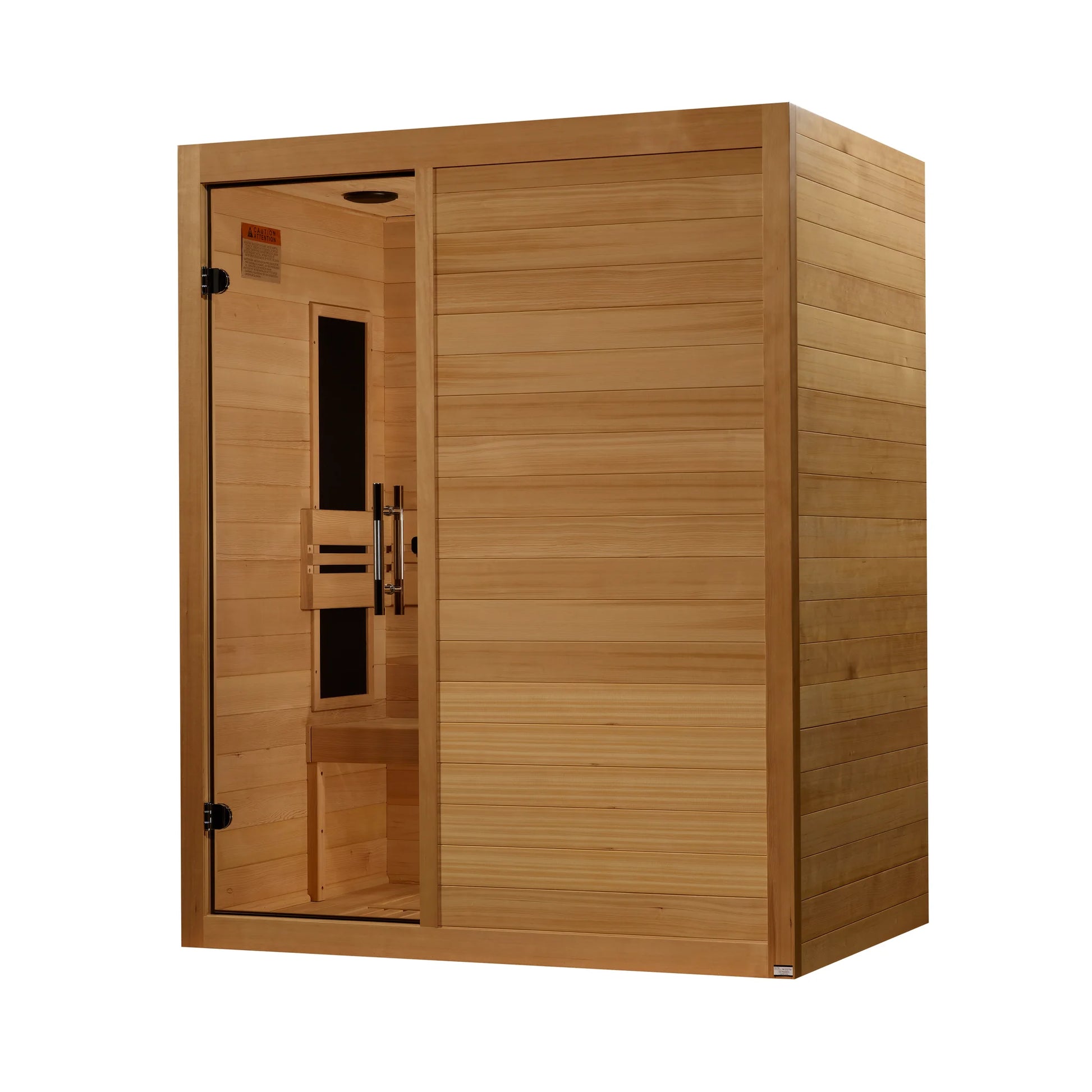 Front view of the Maxxus S-Line Yoga 3-Person Low EMF FAR Infrared Sauna (MX-S306-01) – low EMF infrared sauna