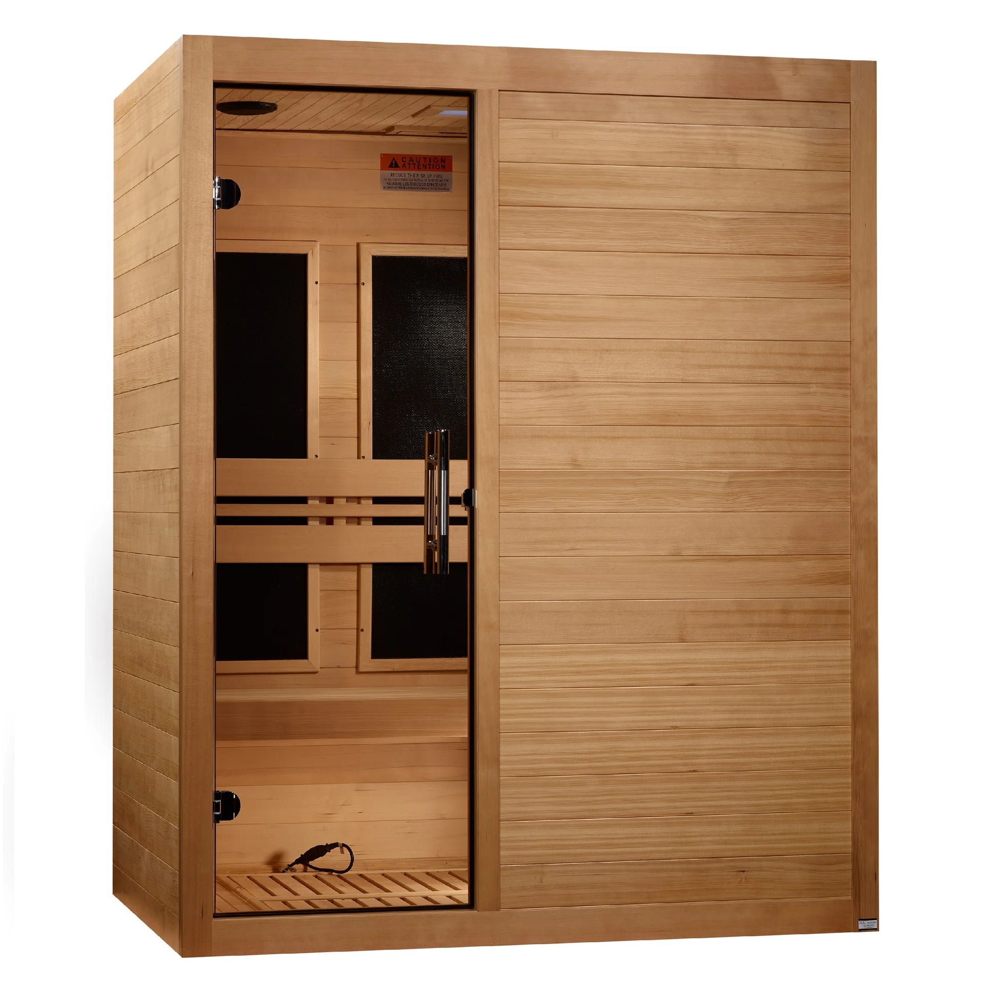Front view of the Maxxus S-Line Yoga 3-Person Ultra Low EMF FAR Infrared Sauna (MX-S306-01) – ultra low EMF infrared sauna