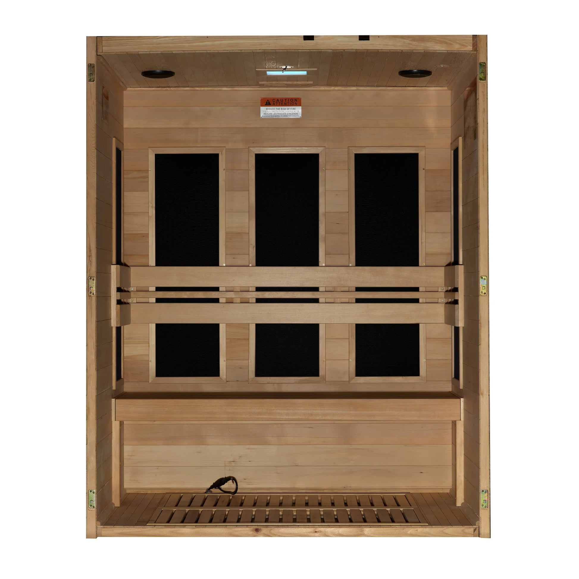 Front view 4 of the Maxxus S-Line Yoga 3-Person Low EMF FAR Infrared Sauna (MX-S306-01) – low EMF infrared sauna