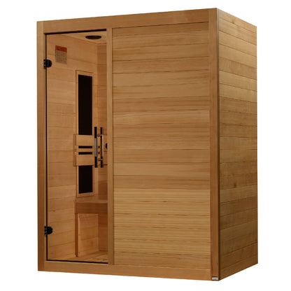 Front view of the Maxxus S-Line Yoga 3-Person Ultra Low EMF FAR Infrared Sauna (MX-S306-01) – ultra low EMF infrared sauna