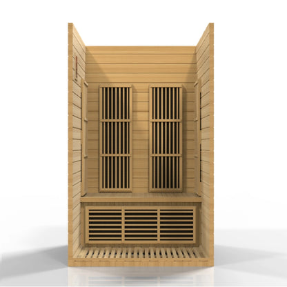 Front view 4 of the Maxxus Seattle 2-Person Near Zero EMF FAR Infrared Sauna (MX-J206-01-ZF) – near zero EMF infrared sauna