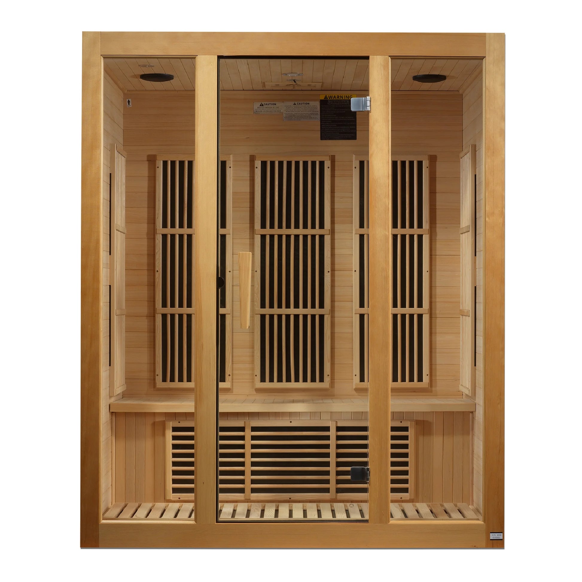 Front view of the Maxxus Bellevue 3-Person Near Zero EMF FAR Infrared Sauna (MX-J306-01-ZF) – near zero EMF infrared sauna