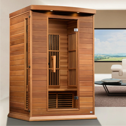Maxxus 2-Person Near Zero EMF FAR Infrared Sauna | Canadian Red Cedar