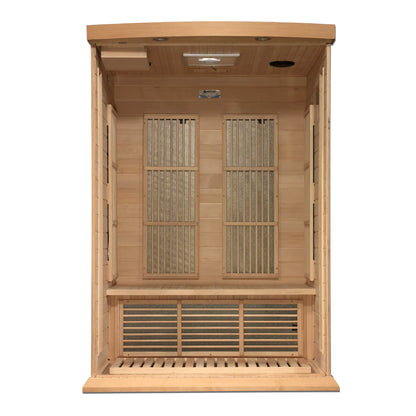 Front view 2 of the Maxxus 2-Person Near Zero EMF FAR Infrared Sauna (MX-K206-01-ZF) – near zero EMF infrared sauna
