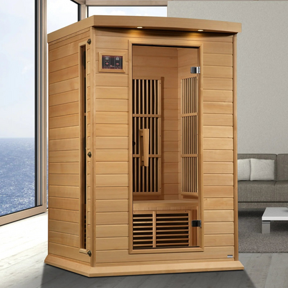 Maxxus 2-Person Near Zero EMF FAR Infrared Sauna | Canadian Hemlock