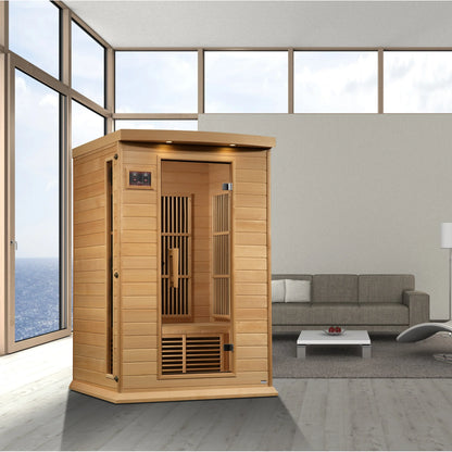 Front view 5 of the Maxxus 2-Person Near Zero EMF FAR Infrared Sauna (MX-K206-01-ZF) – near zero EMF infrared sauna