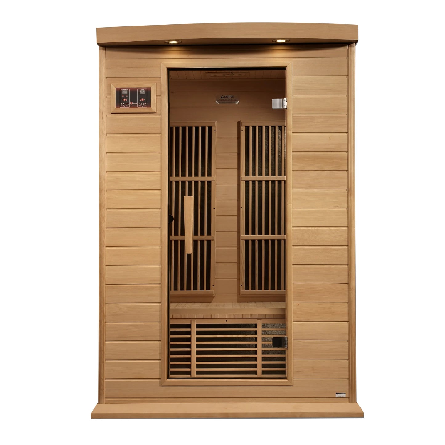 Front view of the Maxxus 2-Person Near Zero EMF FAR Infrared Sauna (MX-K206-01-ZF) – near zero EMF infrared sauna
