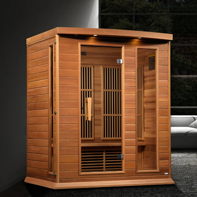 Maxxus 3-Person Near Zero EMF FAR Infrared Sauna | Canadian Red Cedar