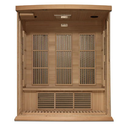 Front view 2 of the Maxxus 3-Person Near Zero EMF FAR Infrared Sauna (MX-K306-01-ZF) – near zero EMF infrared sauna