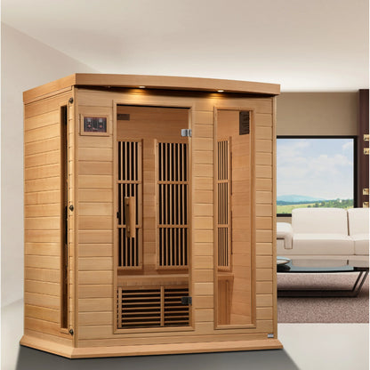Front view 5 of the Maxxus 3-Person Near Zero EMF FAR Infrared Sauna (MX-K306-01-ZF) – near zero EMF infrared sauna