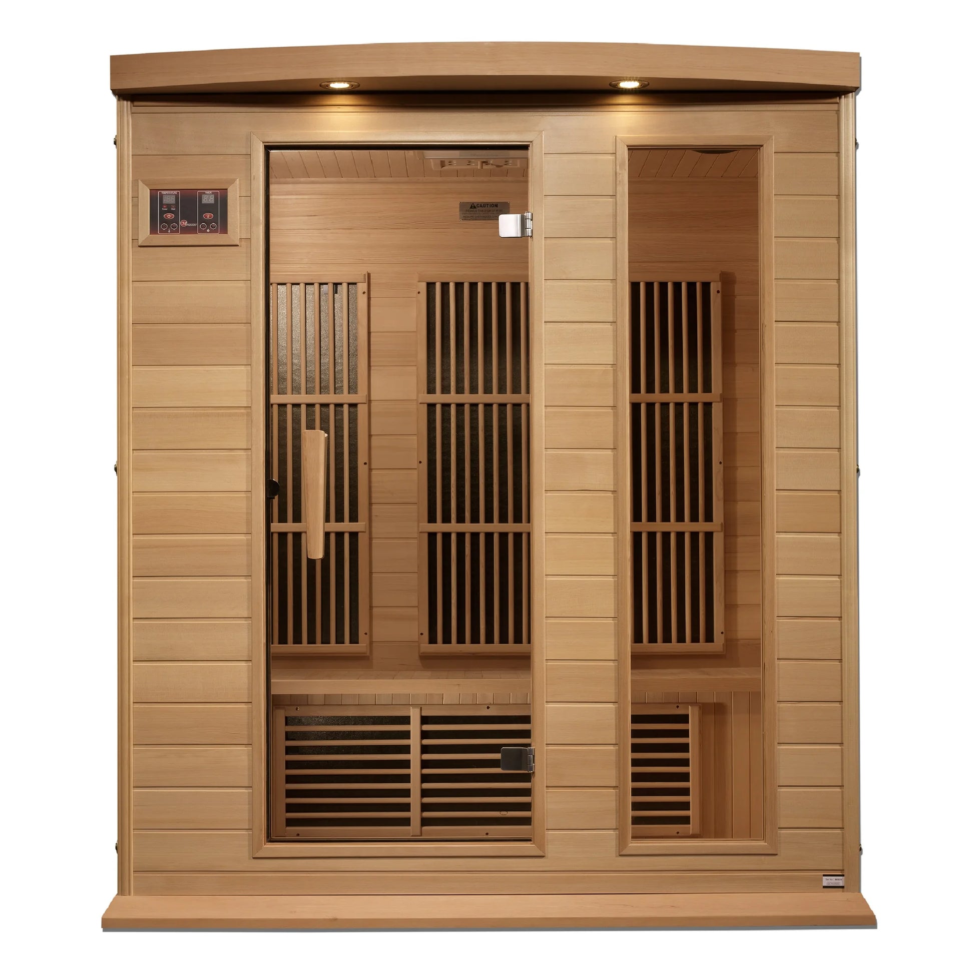 Front view of the Maxxus 3-Person Near Zero EMF FAR Infrared Sauna (MX-K306-01-ZF) – near zero EMF infrared sauna