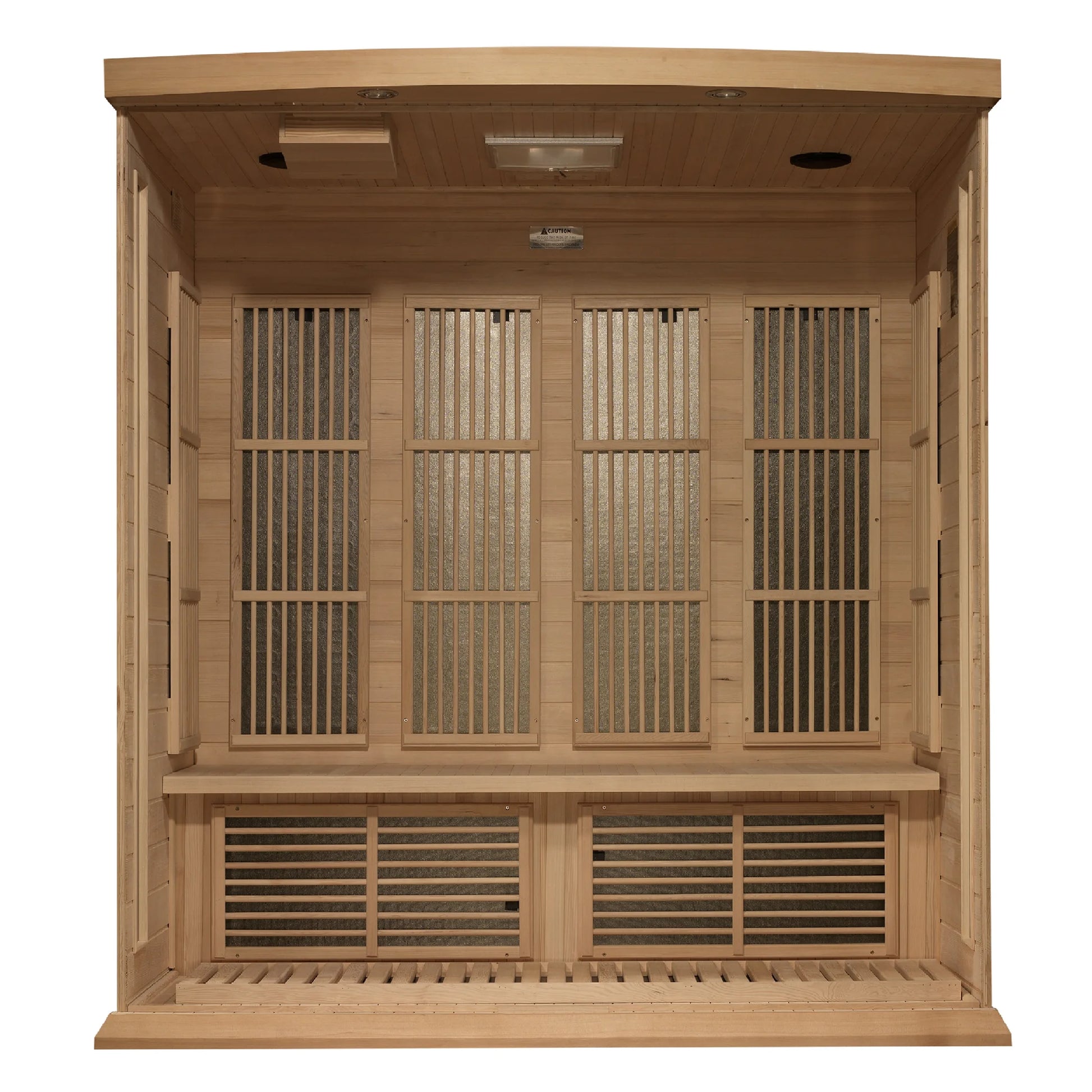 Front view 2 of the Maxxus 4-Person Near Zero EMF FAR Infrared Sauna (MX-K406-01-ZF) – near zero EMF infrared sauna