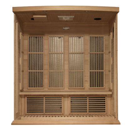 Front view 2 of the Maxxus 4-Person Near Zero EMF FAR Infrared Sauna (MX-K406-01-ZF) – near zero EMF infrared sauna