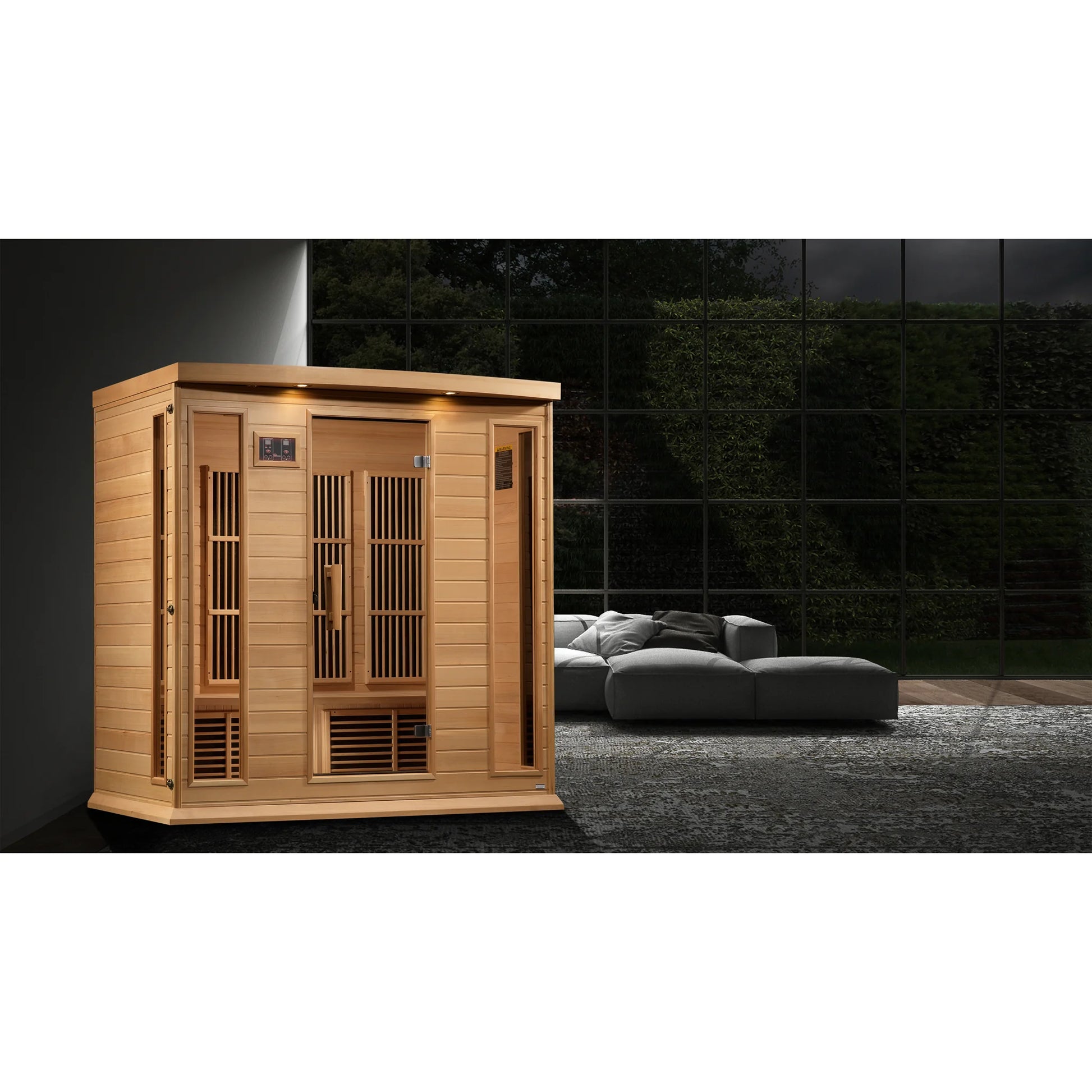 Front view 4 of the Maxxus 4-Person Near Zero EMF FAR Infrared Sauna (MX-K406-01-ZF) – near zero EMF infrared sauna