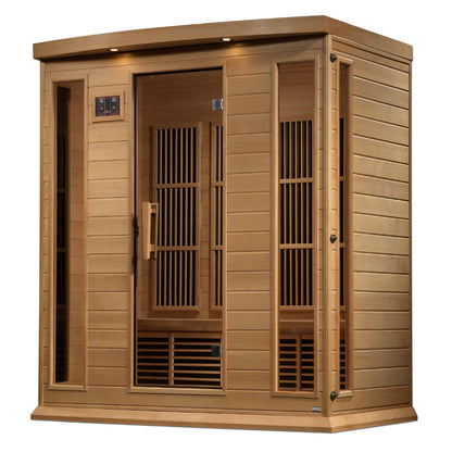 Front view of the Maxxus 4-Person Near Zero EMF FAR Infrared Sauna (MX-K406-01-ZF) – near zero EMF infrared sauna