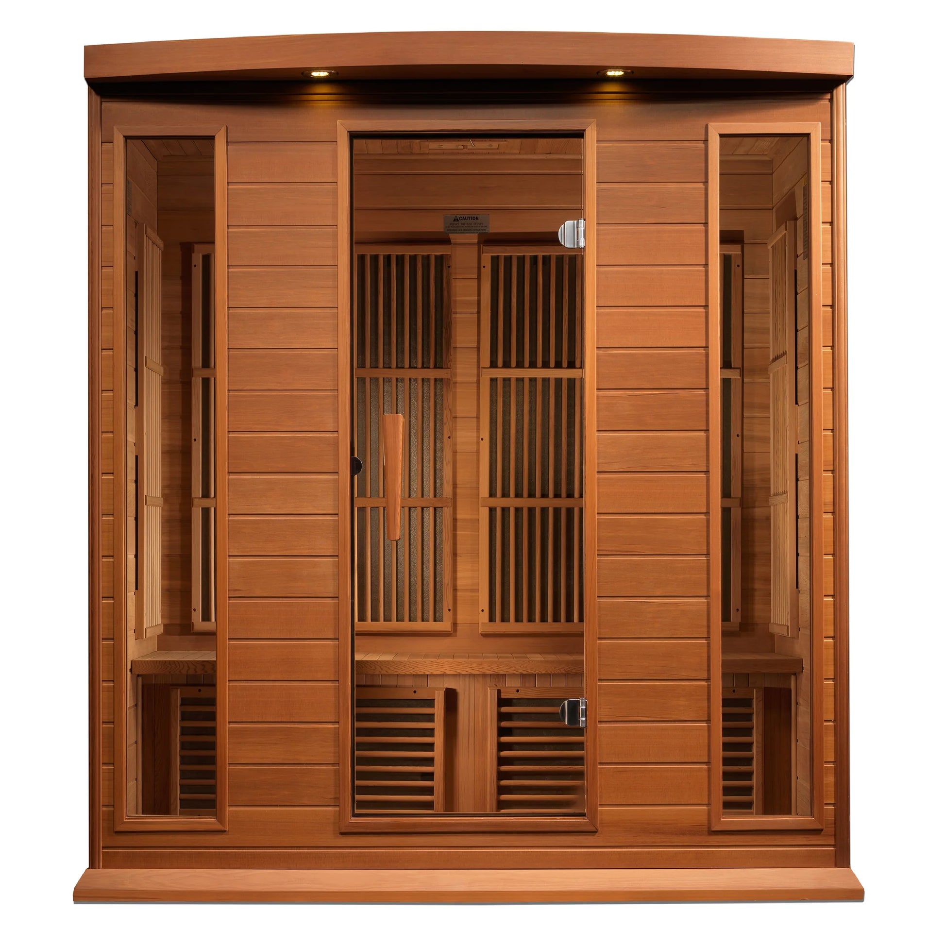 Front view of the Maxxus 4-Person Near Zero EMF FAR Infrared Sauna (MX-K406-01-ZF CED) – near zero EMF infrared sauna