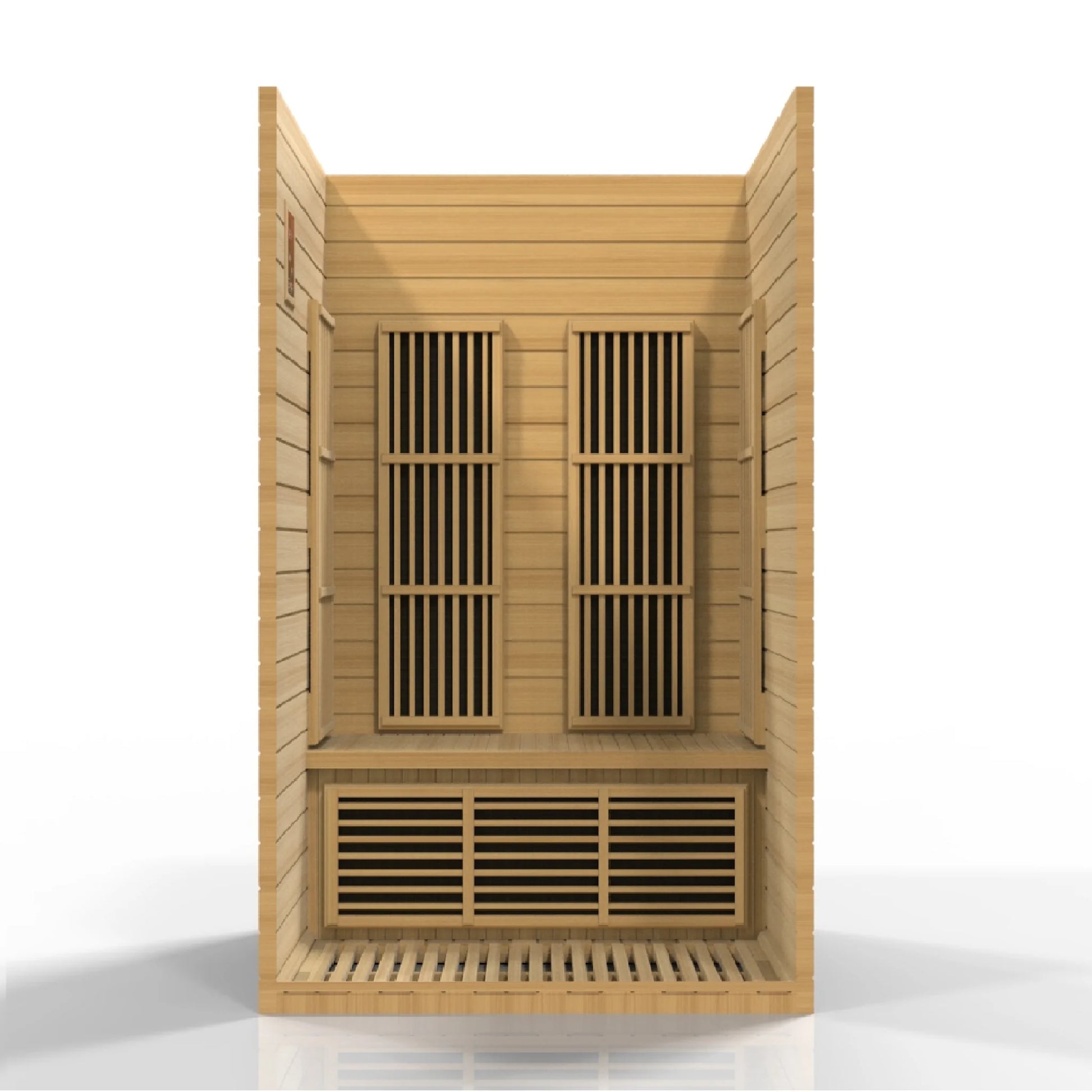 Front view 4 of the Maxxus Seattle 2-Person Low EMF FAR Infrared Sauna (MX-J206-01) – low EMF infrared sauna