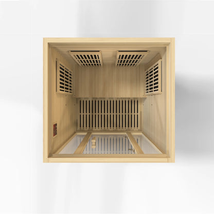 Front view 5 of the Maxxus Seattle 2-Person Low EMF FAR Infrared Sauna (MX-J206-01) – low EMF infrared sauna