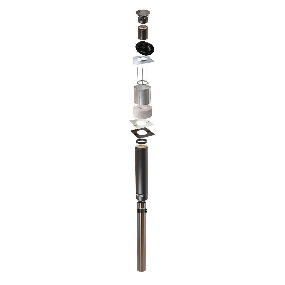 Narvi Flue 15 Sauna Chimney Kit, exploded parts diagram