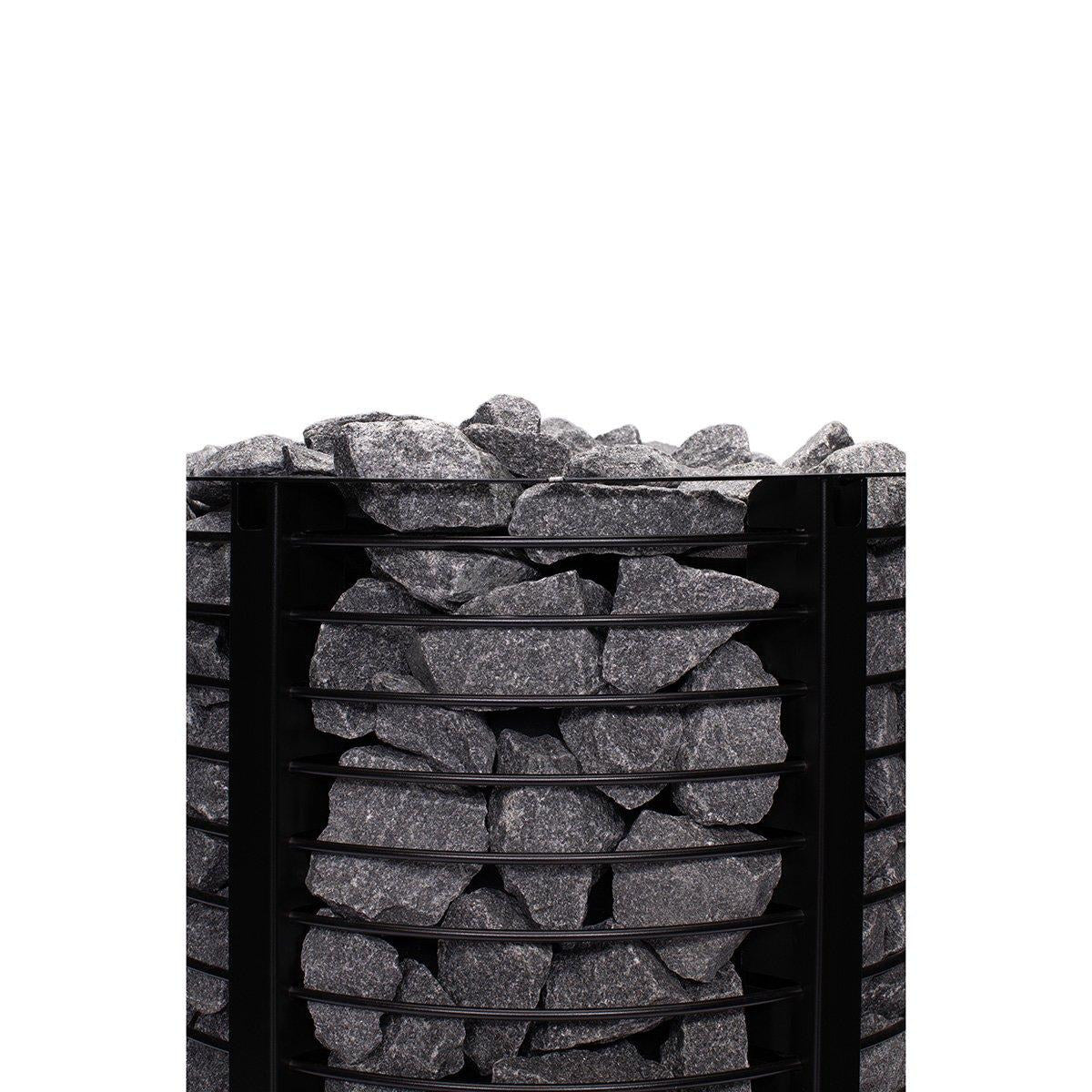 Narvi Inari Wood-Burning Sauna Stove with Stone Cage, exterior 3/4, alternate angle