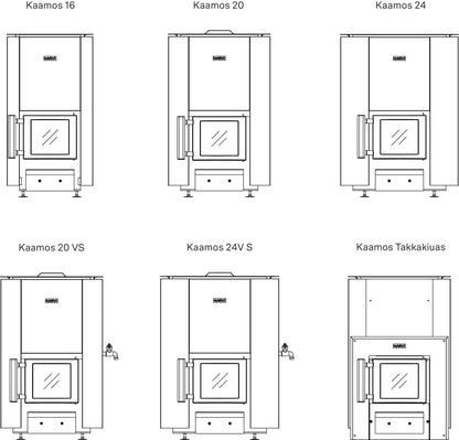 Narvi Kaamos 20 Wood-Burning Sauna Stove, dimension drawing