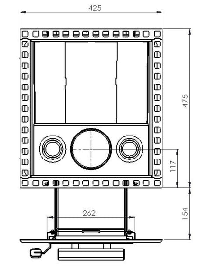Narvi Kuru 14 Wood-Burning Sauna Stove, dimension drawing