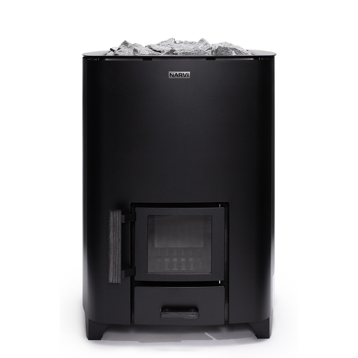 Narvi NC 24 Wood-Burning Sauna Stove, exterior 3/4 front