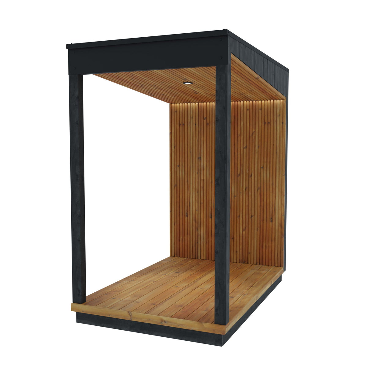 Compact Nordic Misty Terrace module, three-quarter studio view