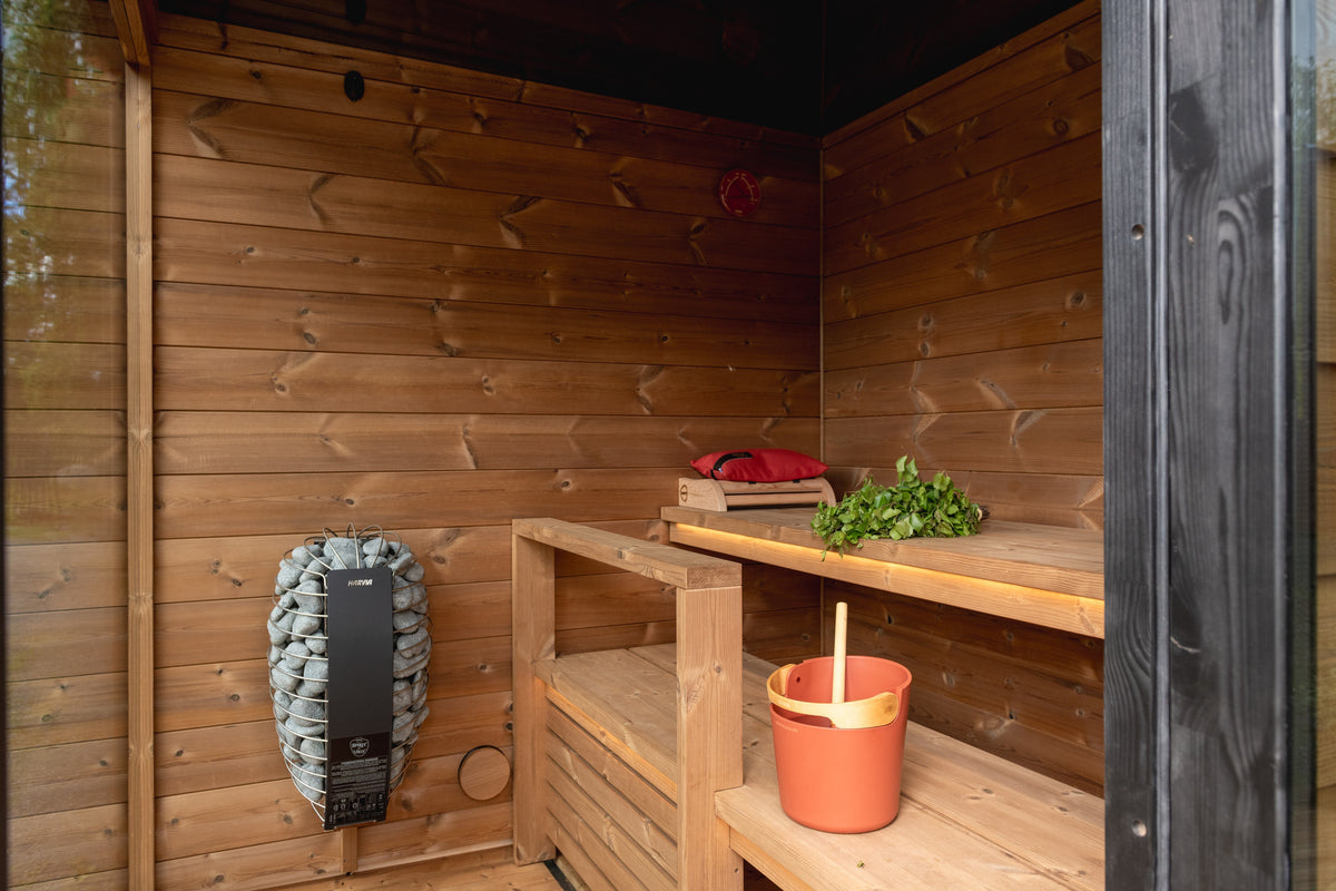 Inside the ThermaSol Nordic Dawn, the heater and the heat-treated bench run