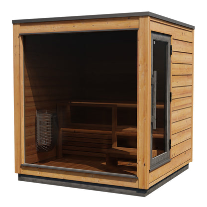 ThermaSol Nordic Dawn outdoor sauna cabin, exterior in context