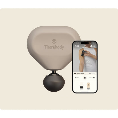 Theragun Mini 3.0 Oat — ultra-compact percussive therapy device by Therabody — product view 4