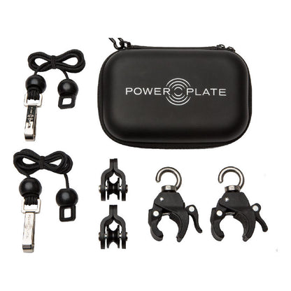 Contents of the Power Plate pro8 cable extension kit, with its zip case