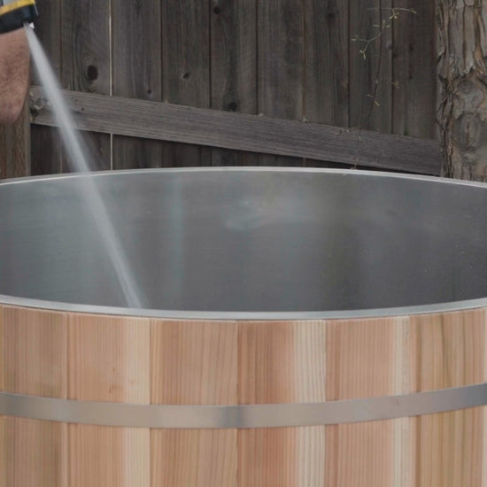 Dynamic Cold Therapy barrel cold plunge setup, video by Dynamic Cold Therapy