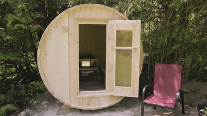 Dundalk LeisureCraft CT Harmony 4-person outdoor barrel sauna, product video
